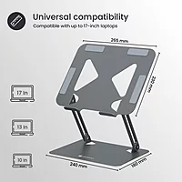 Portronics K7 Laptop Stand – Grey, Adjustable & Ergonomic