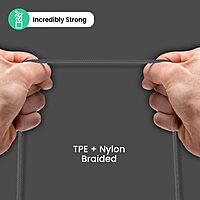 POR 1441 Konnect L C-C – 60W USB-C to USB-C Braided L Pin Cable | 1.2M | Grey | 06 Months