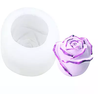 Silicon Mold Candle Set of 3 Roses Flower