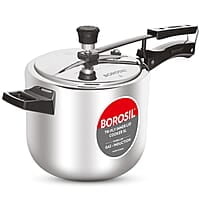 Borosil Triply Induction Base Inner Lid Stainless Steel Pressure Cooker, 5 L