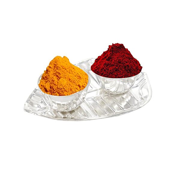 Silver Betel Leaf Haldi Kumkum Plate