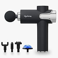 Lifelong Gun Massager for Pain Relief with Cold Compression & 99 Speed Settings - Rechargeable, 5 Massage Heads, 3 Modes for Full Body Deep Tissue Percussion Massage