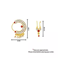 God Ornament Gold Plated Stone Nose Ring(Pullaku)