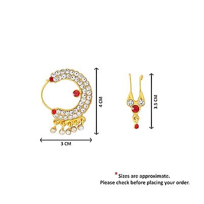 God Ornament Gold Plated Stone Nose Ring(Pullaku) God Ornament Gold Plated Stone Nose Ring(Pullaku)