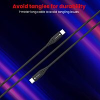 Portronics Konnect C1 20W PD Type-C Cable – Black, 1m. Fast charging and data transfer, durable design, compatible with various devices, perfect for home and office use. Reliable and efficient.
