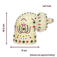 RED WITH GREEN MULTISTONE CROWN FOR GOD/Amman (Left Side)