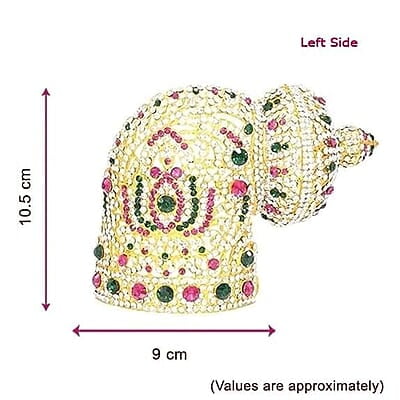 RED WITH GREEN MULTISTONE CROWN FOR GOD/Amman (Left Side) RED WITH GREEN MULTISTONE CROWN FOR GOD/Amman (Left Side)