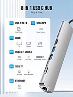 Hammok-SMASH 8-in-1 USB-C Hub: Connect with ease! Features RJ45 for stable internet, HDMI for 4K display, plus multiple USB ports. Perfect for expanding your device's capabilities on the go!