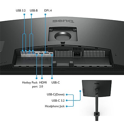 BenQ, 27-inch, 4K UHD, sRGB, HDR10, USB-C, Ergo Arm, 60Hz, PD2705UA