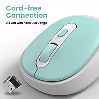 Portronics Toad 27: Blue Wireless Mouse with Silent Clicks, ergonomic design, 2.4GHz connectivity, long battery life, perfect for quiet environments, compatible with multiple devices.