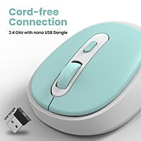 Portronics Toad 27 Wireless Mouse, Silent Buttons, 2.4 GHz with USB Nano Dongle for PC/Mac/Laptop, Auto Power saving Mode, Adjustable DPI Button