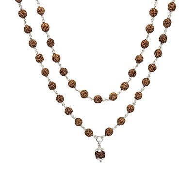 Silver Tied Rudraksha Mala Silver Tied Rudraksha Mala