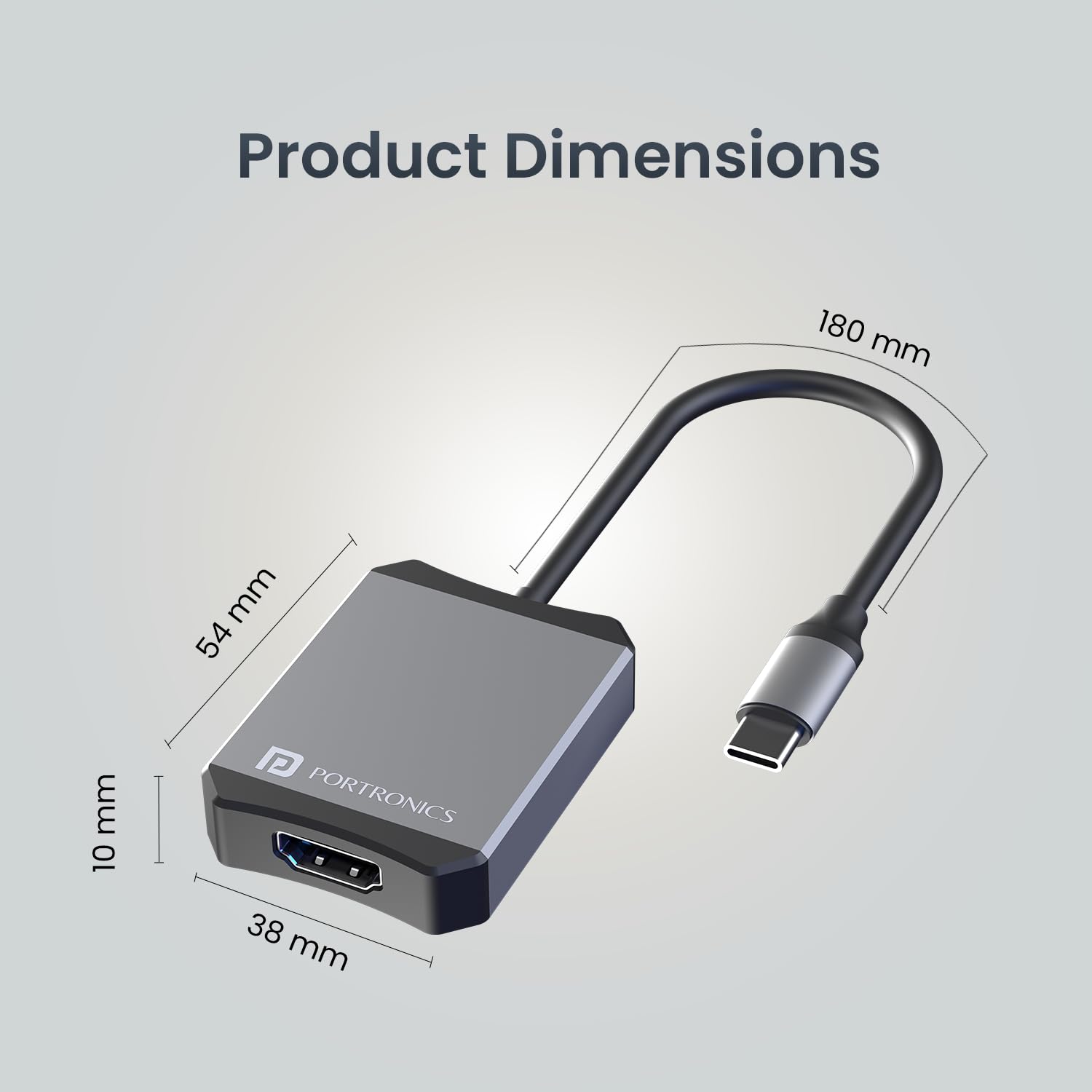 Portronics Mport X – Type-C to HDMI Adapter, 4K @ 60Hz, connects Type-C devices to HDMI displays, ensuring stunning visuals.