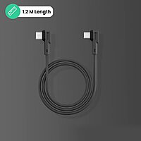 POR 1441 Konnect L C-C – 60W USB-C to USB-C Braided L Pin Cable | 1.2M | Grey | 06 Months