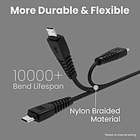 Portronics Konnect B Micro USB Cable 3A Fast Charging Data Sync Nylon Braided Black