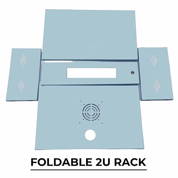 2U Metal Rack for DVR/NVR/Network Switches – Lockable, Glass Front