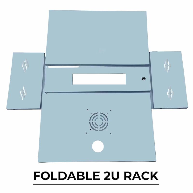 2U Metal Rack for DVR/NVR/Network Switches – Lockable, Glass Front