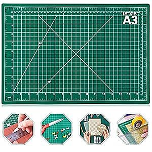 Anezus Self Healing Cuttting Mat A3 Size, Polyvinyl Chloride, Green