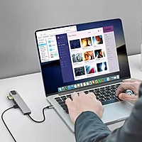 Hammok-SMASH 8-in-1 USB-C Hub: Connect with ease! Features RJ45 for stable internet, HDMI for 4K display, plus multiple USB ports. Perfect for expanding your device's capabilities on the go!