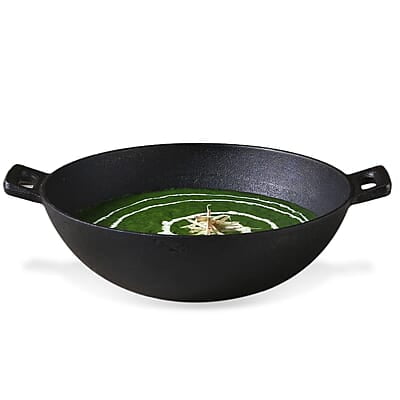 Wonderchef Forza Pre-Seasoned Cast-Iron Kadhai 3.35L, 3.8mm