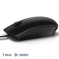 Dell MS116 Wired Optical Mouse, 1000DPI, LED Tracking, Scrolling Wheel, Plug and Play Dell MS116 Wired Optical Mouse, 1000DPI, LED Tracking, Scrolling Wheel, Plug and Play