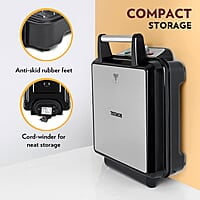 Borosil Jumbo Waffle Maker, 1100W, Non-Stick Grilling Plate, 4 Jumbo Bread Slices