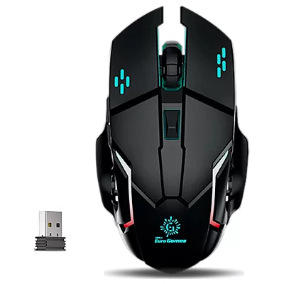 RPM Euro Games Wireless Gaming Mouse | Rechargeable-500 mAh Battery | Upto 3200 DPI | 6 Buttons Wireless Optical  Gaming Mouse inactive