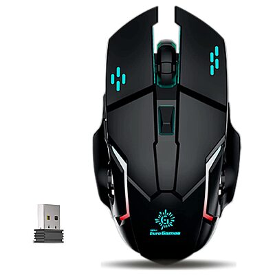 RPM Euro Games Wireless Gaming Mouse | Rechargeable-500 mAh Battery | Upto 3200 DPI | 6 Buttons Wireless Optical  Gaming Mouse inactive