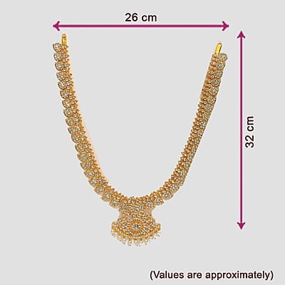 Gold Plated Necklace Set, Triple Haram Gold Plated Necklace Set, Triple Haram
