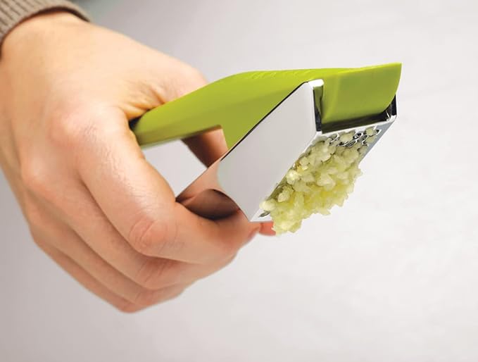 Joseph Joseph Garlic Crusher – Green Stainless Steel Garlic Press Tool