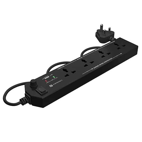Portronics Power Plate 4 (White) features 4 universal sockets and USB ports for versatile charging. Compact design, ideal for home or office use, ensuring all your devices stay powered.