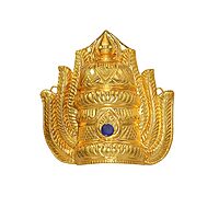 Gold Plated Leaf Amman Crown for Pooja