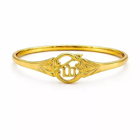 OM Kada 5 Metal Panchalogam Impon Bracelet for Men & Women | Gold Plated Spiritual Kada | Adjustable Hindu Om Symbol Bangle