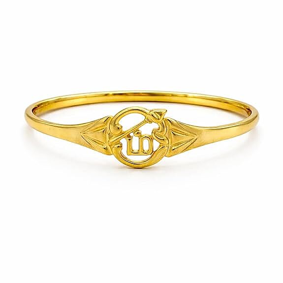 OM Kada 5 Metal Panchalogam Impon Bracelet for Men & Women | Gold Plated Spiritual Kada | Adjustable Hindu Om Symbol Bangle