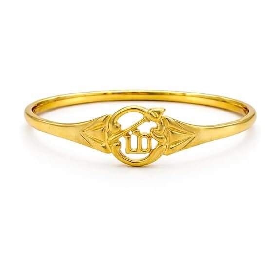 OM Kada 5 Metal Panchalogam Impon Bracelet for Men & Women | Gold Plated Spiritual Kada | Adjustable Hindu Om Symbol Bangle