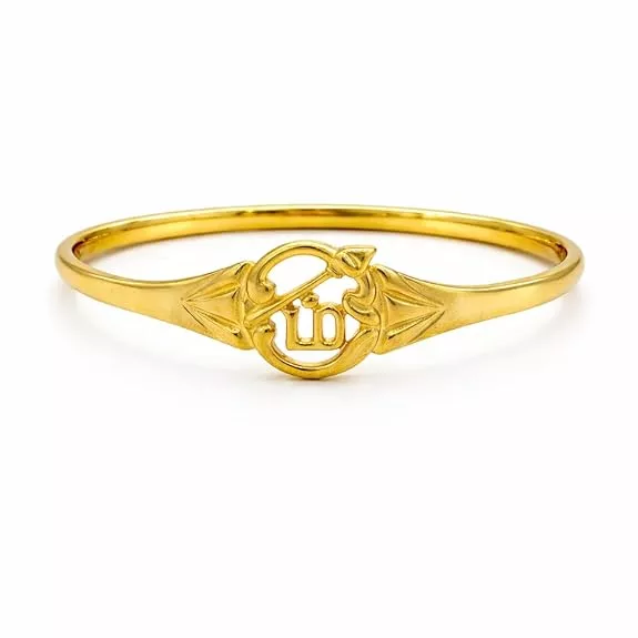 OM Kada 5 Metal Panchalogam Impon Bracelet for Men & Women | Gold Plated Spiritual Kada | Adjustable Hindu Om Symbol Bangle