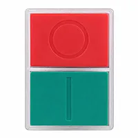 Double-headed push button head with cover 1 flush green marked "I",1 flush red marked "O" IP65