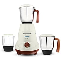 Borosil Home Star Mixer Grinder, For Wet/Dry Mixing & Grinding, 500 Watts, 3 Stainless Steel Jars(1.2 L Blending Jar, 800 ml Dry/Wet Grinder, 400 ml Chutney Jar), Mixie For Kitchen