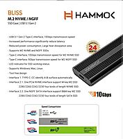 HAMMOK Bliss M.2 NVME /NGFF SSD Case USB 3.1 Gen 2 Enclosure, USB 3.1 Gen 2 (10 Gbps) to NVMe PCI-E M.2 SSD Case Support UASP for NVMe SSD Size 2230/2242/2260/2280 (up to 4TB)
