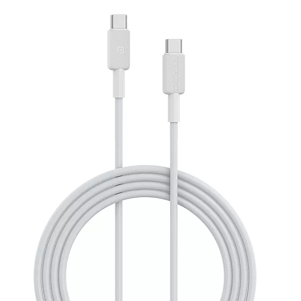 Portronics POR 1815 Konnect Link C-Square Type-C to Type-C Cable – 60W, 1M, PVC, White