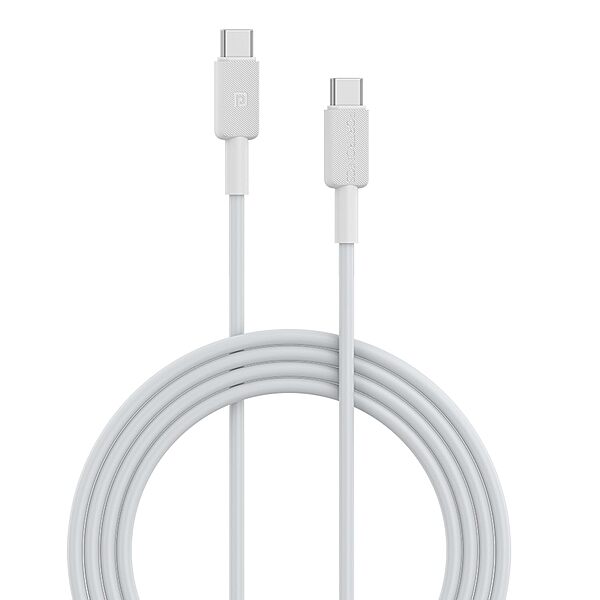 Portronics POR 1815 Konnect Link C-Square Type-C to Type-C Cable – 60W, 1M, PVC, White