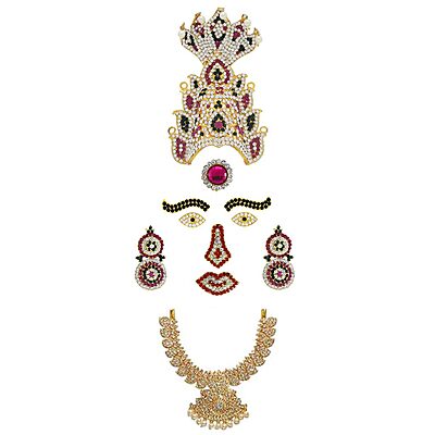 God Ornament Amman Face/Mugam with Naga Crown/Kireedom and Double Attigai/Necklace God Ornament Amman Face/Mugam with Naga Crown/Kireedom and Double Attigai/Necklace