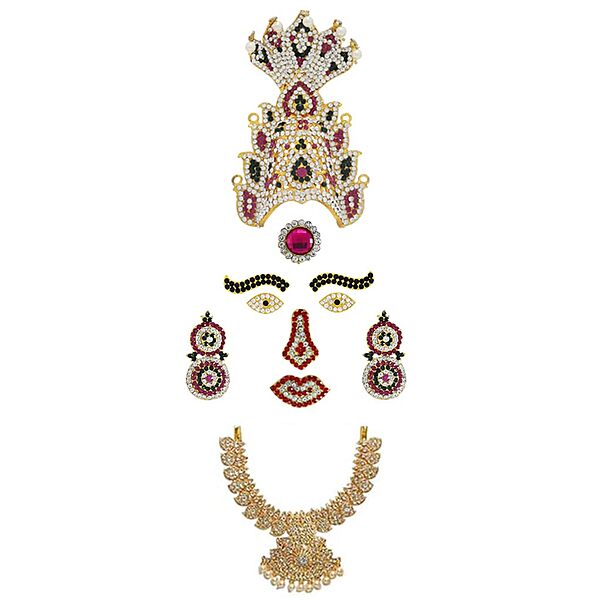 God Ornament Amman Face/Mugam with Naga Crown/Kireedom and Double Attigai/Necklace