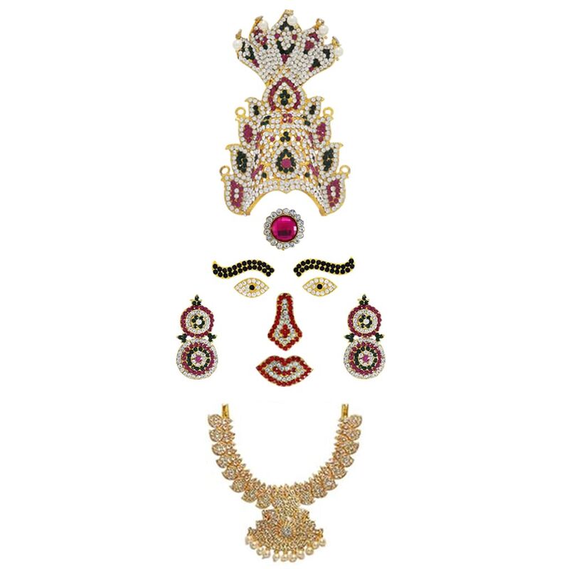 God Ornament Amman Face/Mugam with Naga Crown/Kireedom and Double Attigai/Necklace