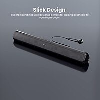 Portronics Sound Slick 6 – 60W Wireless Soundbar with Remote Control. Enjoy immersive sound quality, sleek design, and easy connectivity for an enhanced audio experience at home.