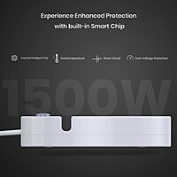 Portronics Power Plate 5 1500W Power Converter with 3 AC Sockets & 3 USB Ports White