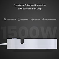 Portronics Power Plate 5 1500W Power Converter with USB Charger & Mobile Holder 3AC Socket + 3USB Ports, 1.5 m Cord Length