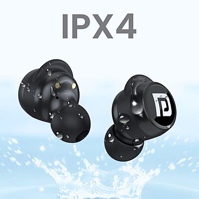 POR 1836 Harmonics Twins S5 TWS Earbuds – Bluetooth 5.2  In-Ear  Bass  15H Playtime  Black