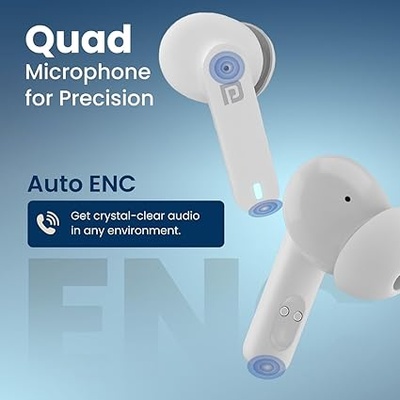 Portronics Harmonics Twins S11 Gaming Earbuds with Long Playtime,TWS Low Latency,Auto ENC Quad 4 Mics,BT5.3V,Rapid Pairing,IPX 4 Water Resistance,Wireless Earpods,in-Ear,Type C Fast Charging Portronics Harmonics Twins S11 Gaming Earbuds with Long Playtime,TWS Low Latency,Auto ENC Quad 4 Mics,BT5.3V,Rapid Pairing,IPX 4 Water Resistance,Wireless Earpods,in-Ear,Type C Fast Charging