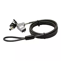 Lapcare LNS‑1803: ultra‑slim nano‑slot security lock with carbon‑steel cable, tubular key mechanism, PVC‑coated 1.8 m length, foam spacer, and 1‑yr warranty